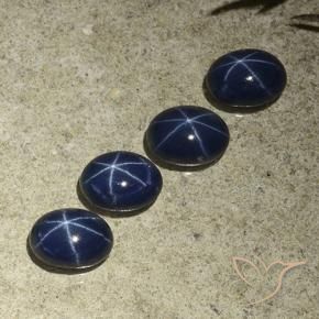 Gemme di Zaffiro stellato Blu scuro naturale da 4.90 ct, Ovale, Opaco