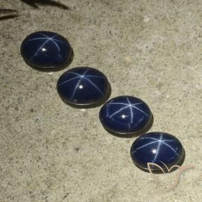 Gemme di Zaffiro stellato Blu scuro naturale da 4.90 ct, Ovale, Opaco