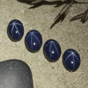 Gemme di Zaffiro stellato Blu scuro naturale da 3.73 ct, Ovale, Opaco