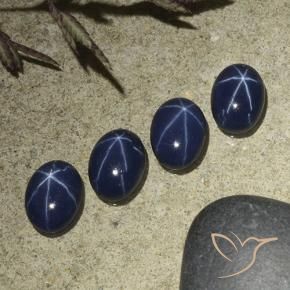 Gemme di Zaffiro stellato Blu scuro naturale da 3.73 ct, Ovale, Opaco