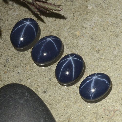 4.29ctw Naturale Blu scuro Zaffiro stellato, Ovale, Opaco