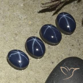 Gemme di Zaffiro stellato Blu scuro naturale da 4.29 ct, Ovale, Opaco