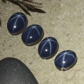 Gemme di Zaffiro stellato Blu scuro naturale da 4.29 ct, Ovale, Opaco