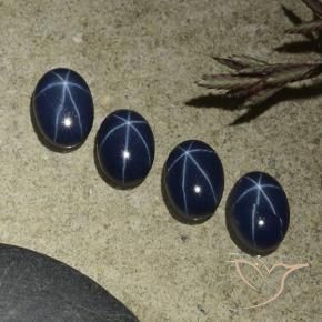 Gemme di Zaffiro stellato Blu scuro naturale da 4.24 ct, Ovale, Opaco