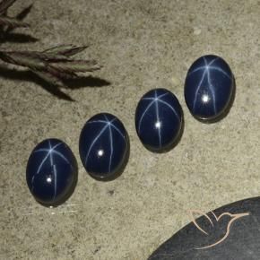 Gemme di Zaffiro stellato Blu scuro naturale da 4.24 ct, Ovale, Opaco