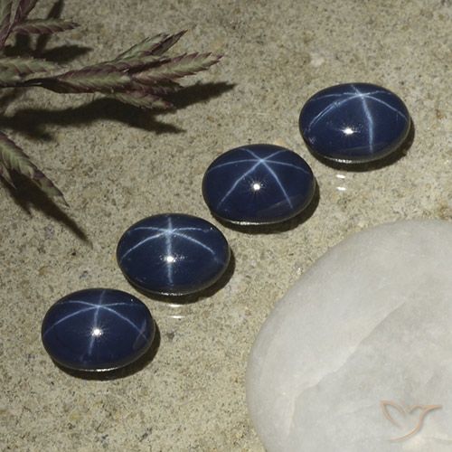 Gemme di Zaffiro stellato Blu scuro naturale da 5.26 ct, Ovale, Opaco