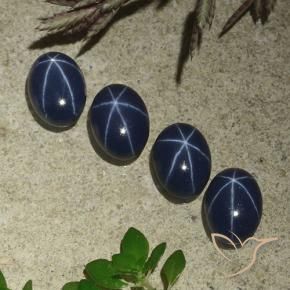 Gemme di Zaffiro stellato Blu scuro naturale da 4.57 ct, Ovale, Opaco