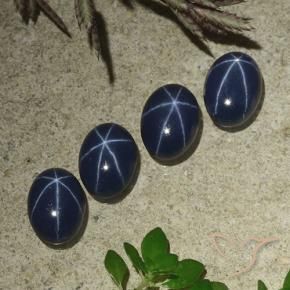 Gemme di Zaffiro stellato Blu scuro naturale da 4.57 ct, Ovale, Opaco