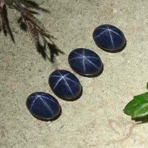 Gemme di Zaffiro stellato Blu scuro naturale da 5.60 ct, Ovale, Opaco