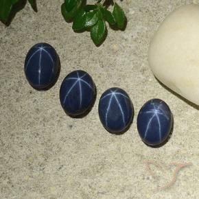 Gemme di Zaffiro stellato Blu scuro naturale da 4.27 ct, Ovale, Opaco