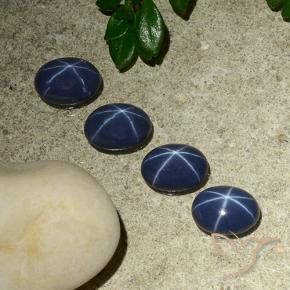 Gemme di Zaffiro stellato Blu scuro naturale da 3.43 ct, Ovale, Opaco