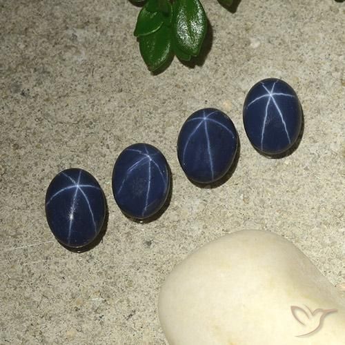 Gemme di Zaffiro stellato Blu scuro profondo naturale da 3.56 ct, Ovale, Opaco