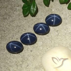 Gemme di Zaffiro stellato Blu scuro naturale da 3.91 ct, Ovale, Opaco