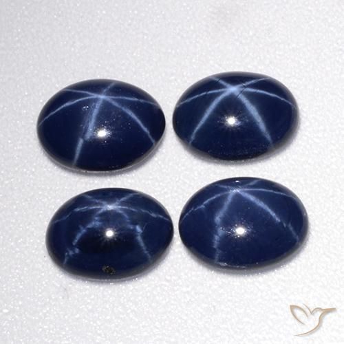 Zaffiro stellato naturale blu da 3,49 ct, taglio ovale, opaco