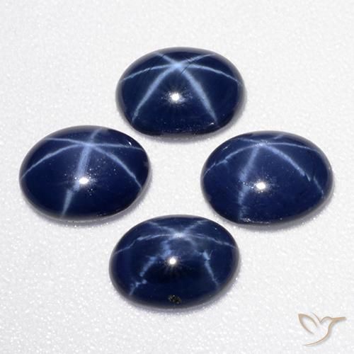 Zaffiro stellato naturale blu da 3,49 ct, taglio ovale, opaco
