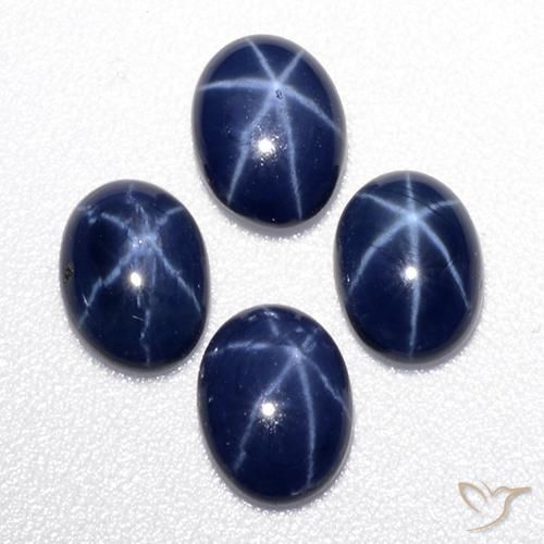 Zaffiro stellato naturale blu da 3,49 ct, taglio ovale, opaco