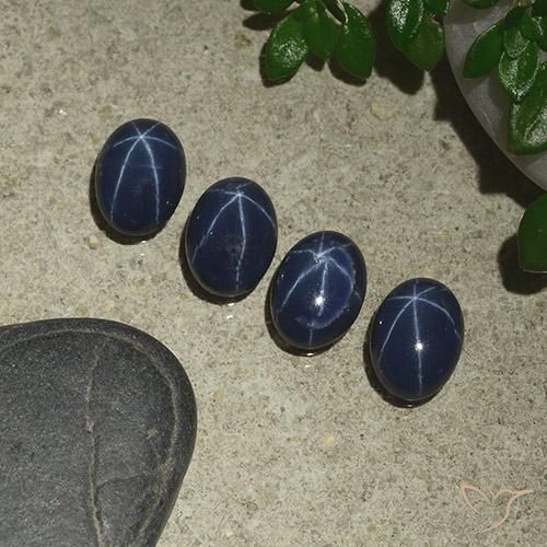 Gemme di Zaffiro stellato Blu scuro naturale da 3.81 ct, Ovale, Opaco