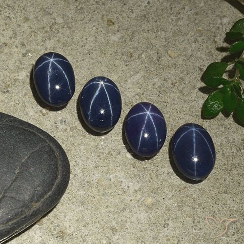 4.72ctw Naturale Blu scuro Zaffiro stellato, Ovale, Opaco