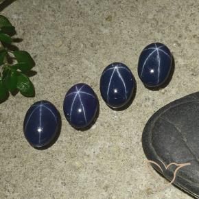 Gemme di Zaffiro stellato Blu scuro naturale da 4.72 ct, Ovale, Opaco