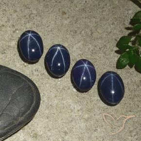 Gemme di Zaffiro stellato Blu scuro naturale da 4.72 ct, Ovale, Opaco