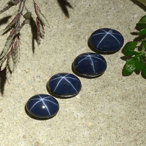 4.58ctw Naturale Blu scuro Zaffiro stellato, Ovale, Opaco