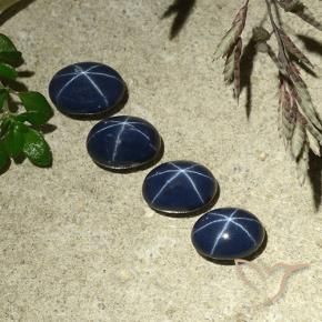 Gemme di Zaffiro stellato Blu scuro naturale da 4.58 ct, Ovale, Opaco