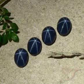 Gemme di Zaffiro stellato Blu scuro profondo naturale da 3.34 ct, Ovale, Opaco