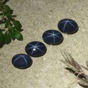 Gemme di Zaffiro stellato Blu scuro naturale da 3.80 ct, Ovale, Opaco
