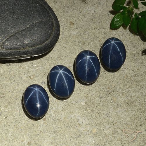 4.54ctw Naturale Blu scuro profondo Zaffiro stellato, Ovale, Opaco, Photo A