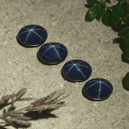 Zaffiro stellato naturale blu da 4,35 ct, taglio ovale, opaco