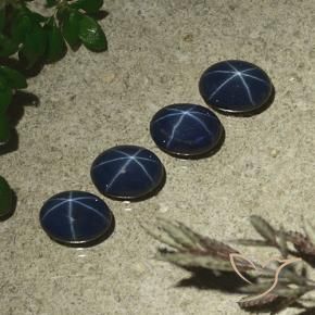 Zaffiro stellato naturale blu da 4,35 ct, taglio ovale, opaco
