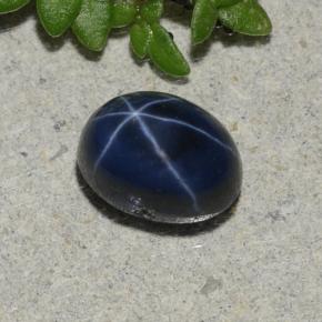 Zaffiro stellato Blu scuro profondo naturale da 1.71 ct, Taglio ovale, Opaco
