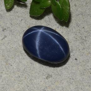 Zaffiro stellato naturale blu da 1,07 ct, taglio ovale, opaco