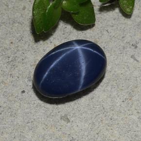 Zaffiro stellato naturale blu da 1,07 ct, taglio ovale, opaco