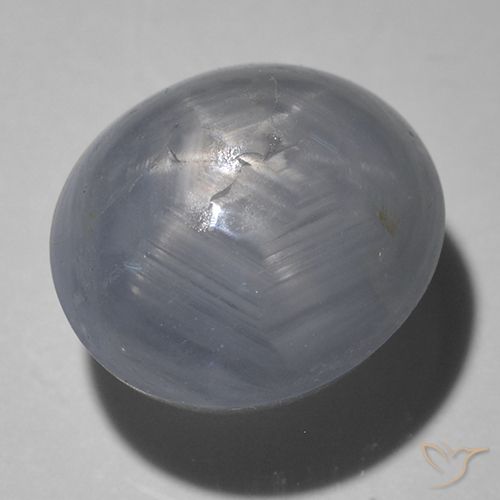 5.41ct Naturale Grigio scuro Zaffiro stellato, Ovale, Traslucido