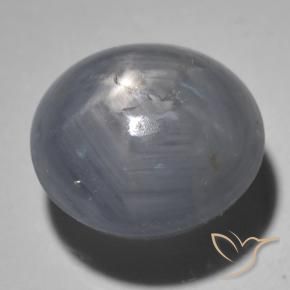 Zaffiro stellato Grigio scuro naturale da 5.41 ct, Ovale, Traslucido