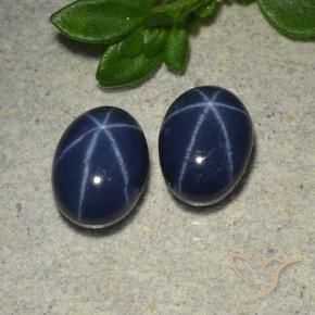 Gemme di Zaffiro stellato Blu scuro naturale da 3.04 ct, Ovale, Opaco