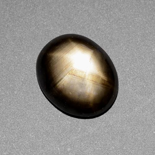 Zaffiro stellato naturale nero da 2,39 ct, taglio ovale, opaco