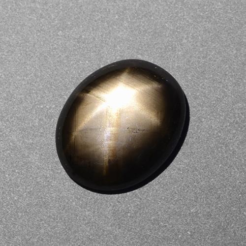 Zaffiro stellato naturale nero da 2,39 ct, taglio ovale, opaco
