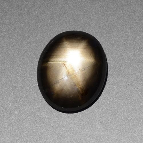 Zaffiro stellato naturale nero da 2,39 ct, taglio ovale, opaco