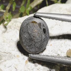 Zaffiro stellato Nero naturale da 2.78 ct, Taglio ovale, Opaco