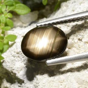 Zaffiro stellato Nero naturale da 2.32 ct, Taglio ovale, Opaco