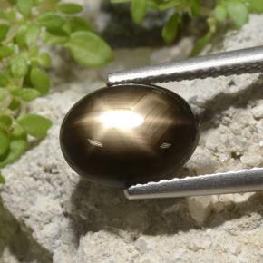 Zaffiro stellato Nero naturale da 3.33 ct, Taglio ovale, Opaco