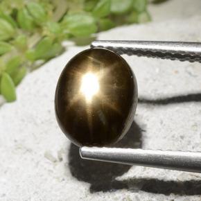 Zaffiro stellato Nero naturale da 2.54 ct, Taglio ovale, Opaco