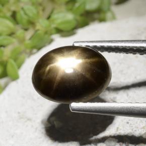 Zaffiro stellato Nero naturale da 2.54 ct, Taglio ovale, Opaco