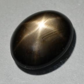 Zaffiro stellato Nero naturale da 2.25 ct, Taglio ovale, Opaco