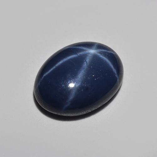Zaffiro stellato Blu scuro naturale da 1.10 ct, Taglio ovale, Traslucido
