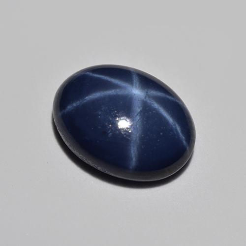 Zaffiro stellato Blu scuro naturale da 1.10 ct, Taglio ovale, Traslucido