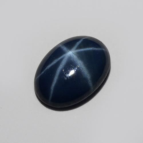 Zaffiro stellato naturale blu da 0,85 ct, taglio ovale, traslucido