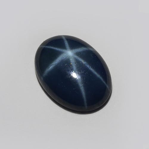 Zaffiro stellato naturale blu da 0,85 ct, taglio ovale, traslucido
